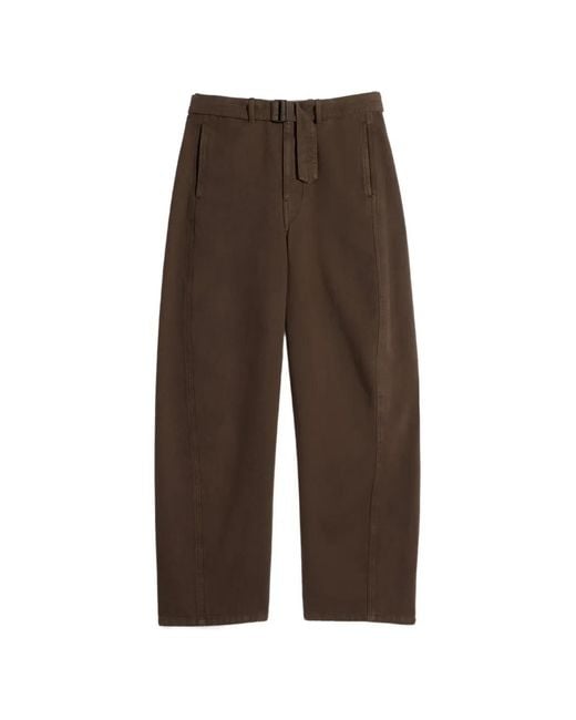 Lemaire Brown Twisted Belted Pants