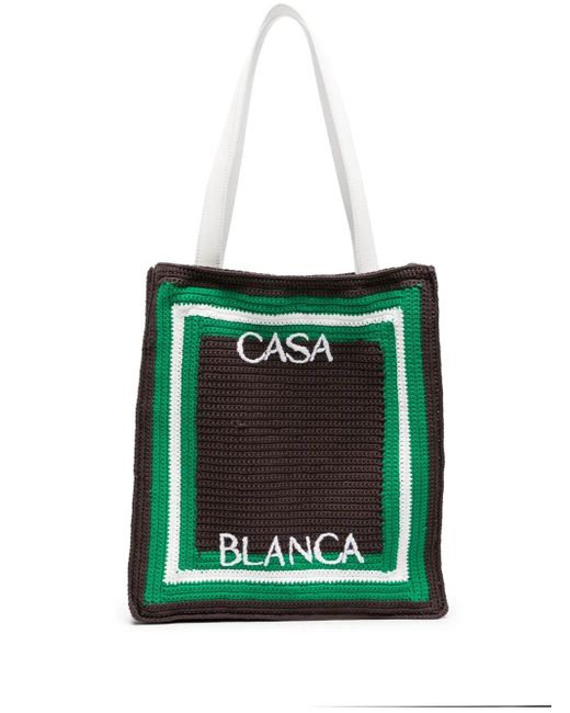 Casablanca Green Gehäkelter Shopper Mit Logo-Stickerei