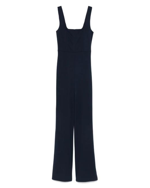 Patrizia Pepe Blue Crepe-Texture Jumpsuit