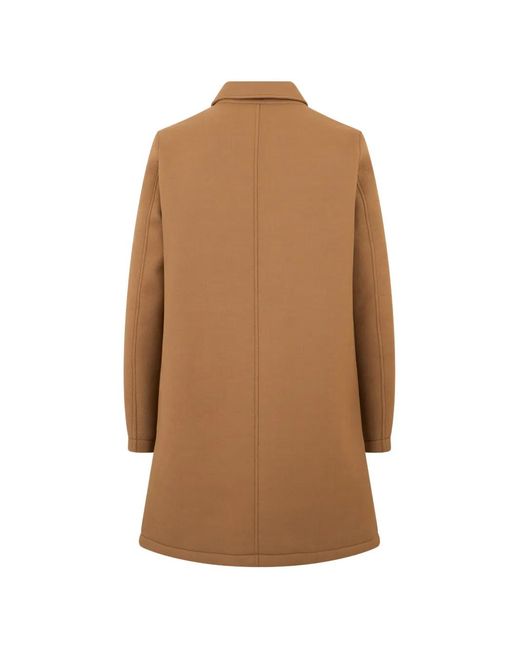 Herno Brown Button-Fastening Single-Breasted Coat for men