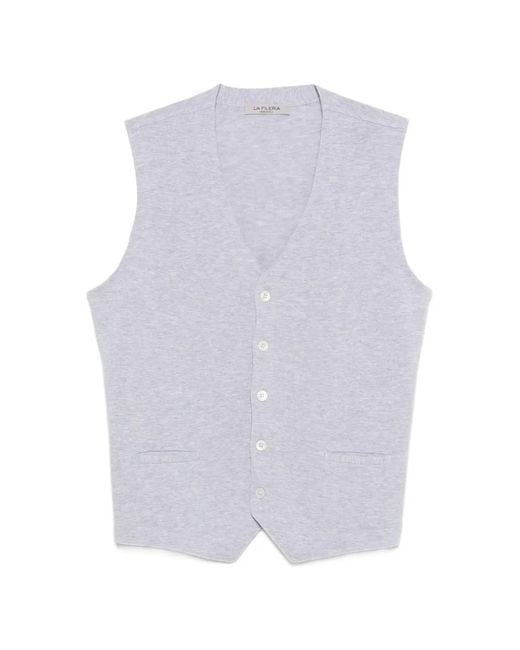 Fileria White V-Neck Buttoned Knitwear for men