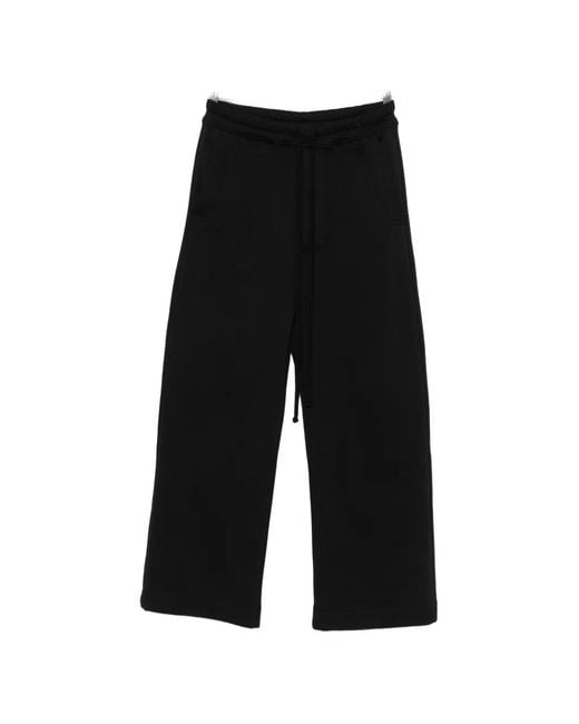 Thom Krom Black Drawstring Wide-Leg Trousers for men