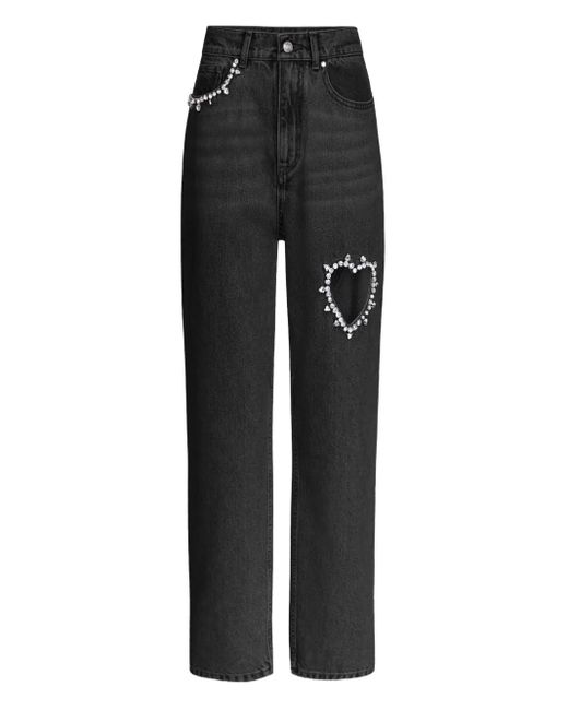 Area Black Crystal-Heart Jeans