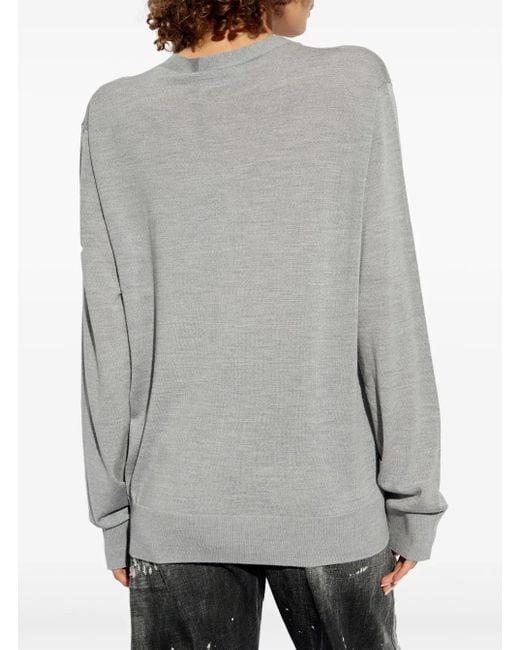 DSquared² Gray Knit D2 Cardigan