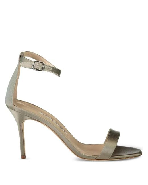 Manolo Blahnik Metallic 90Mm Chaos Sandals