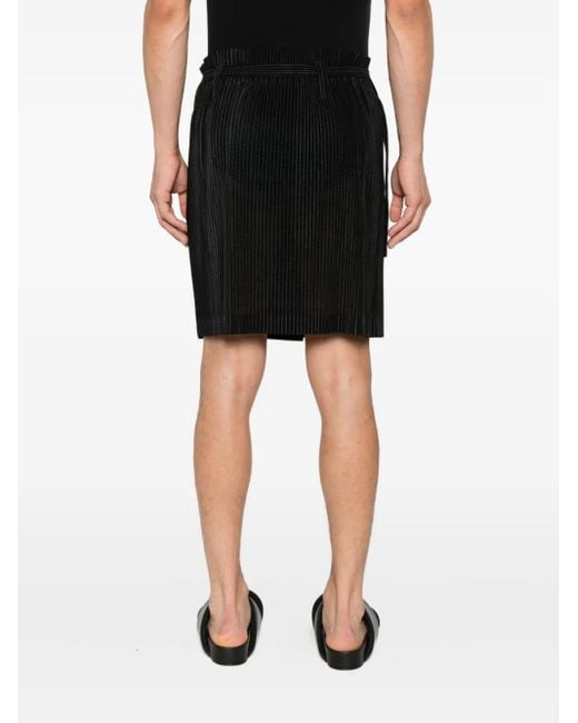 Homme Plissé Issey Miyake Black Pleated Skirt for men
