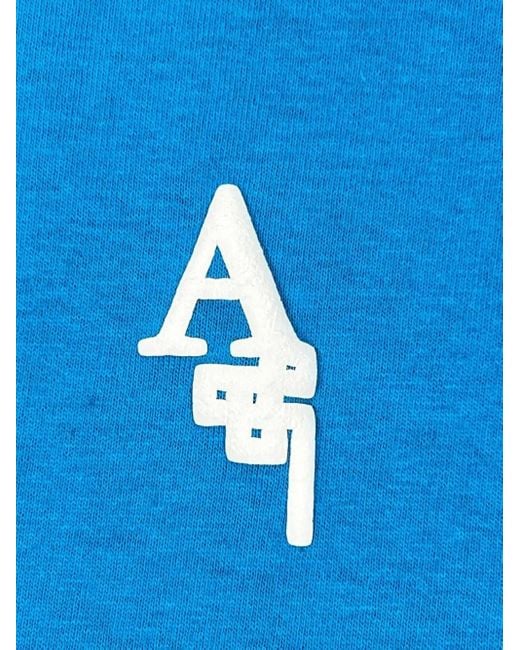 Al Ain Blue Graphic-Print Cotton T-Shirt for men