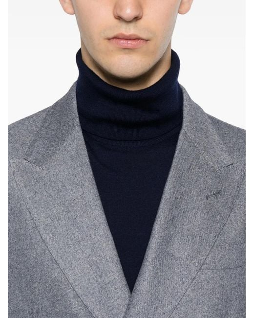 Eleventy Gray Peak-Lapel Double-Breasted Suit for men