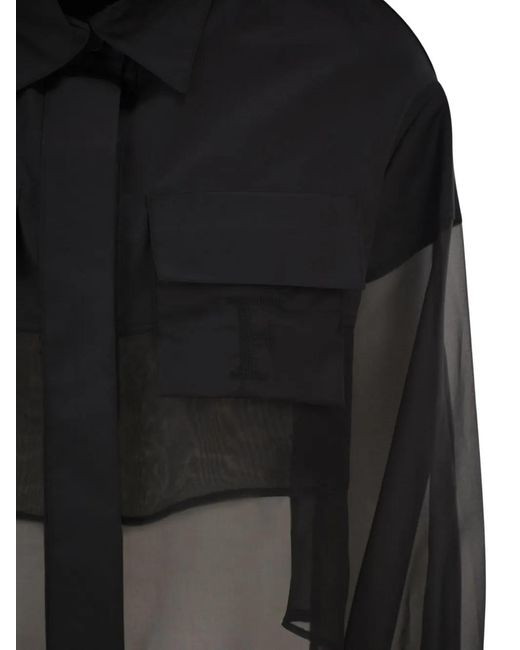Elisabetta Franchi Black Ef Monogram-Embroidery Shirt