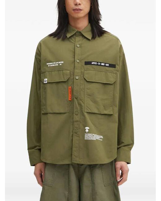 Aape By A Bathing Ape Green Chest-Pocket Shirt for men