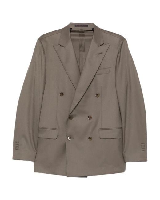 Bagnoli Sartoria Napoli Gray Blazer À Boutonnière Croisée for men