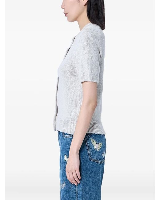 Our Legacy Blue Silk Knit Button Top