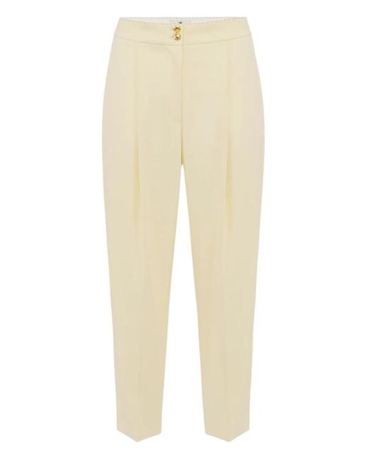 Pantalon À Détails Plissés Elisabetta Franchi en coloris Natural