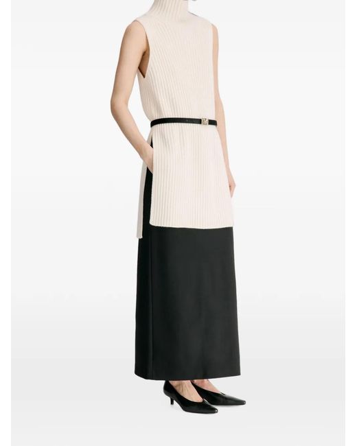 Loulou de Saison White Becca Stand-Collar Sweater