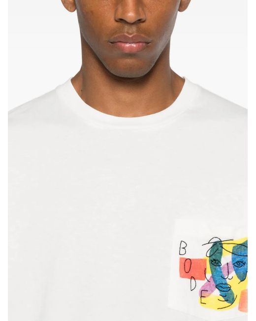 Bode T-Shirt mit abstraktem Print in White für Herren
