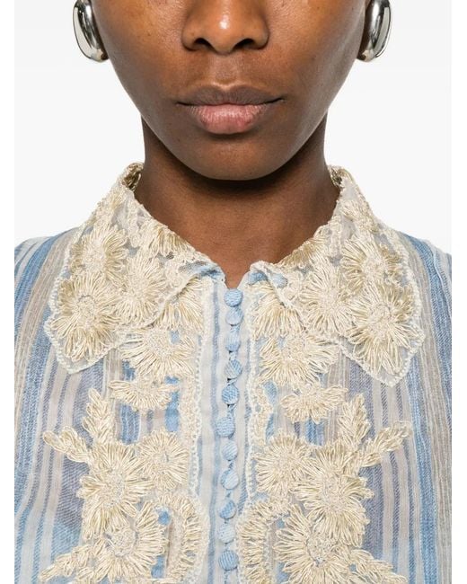 Ermanno Scervino Women's Blue Striped-Pattern Maxi Dress -  radharamanexports.com