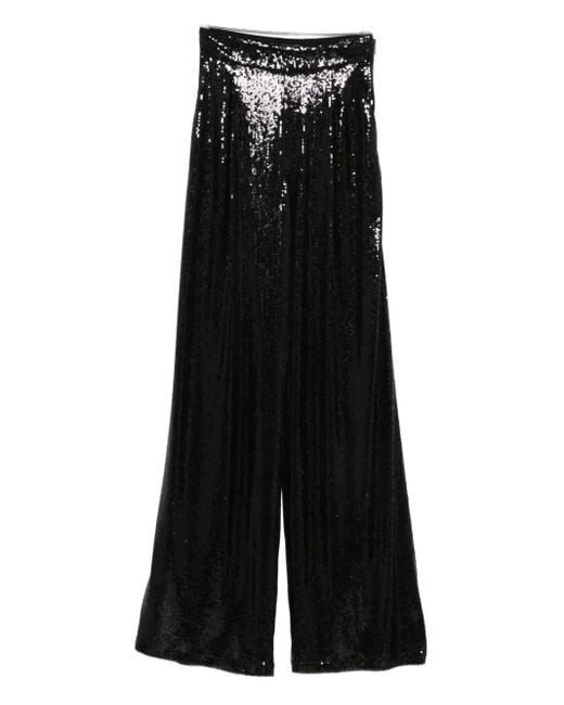 Pantaloni Con Paillettes di Nissa in Black