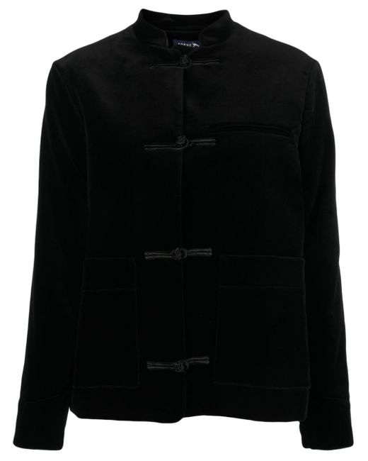 Soeur Black toggle-fastening Velvet Jacket