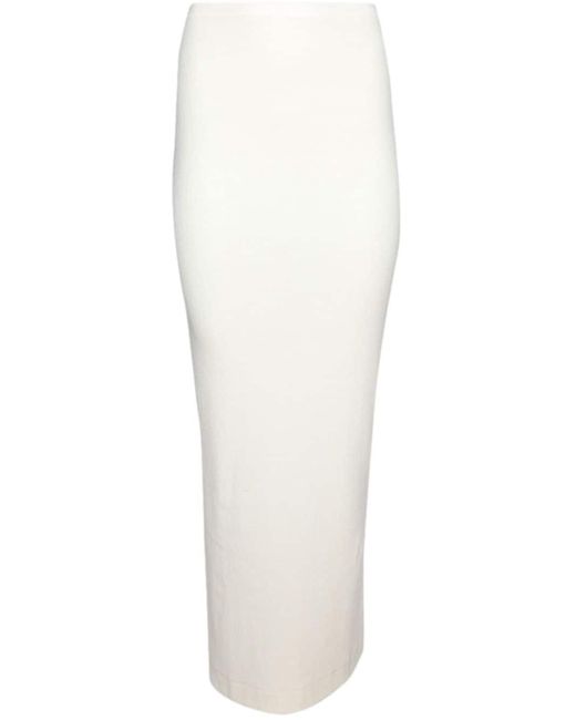 Jupe longue Emma à taille haute ÉTERNE en coloris White