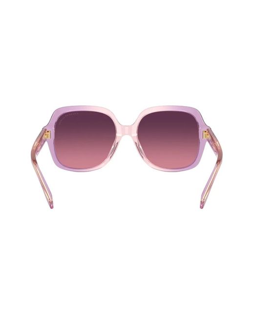 COACH Purple Square-Frame Logo-Engraved Sunglasses