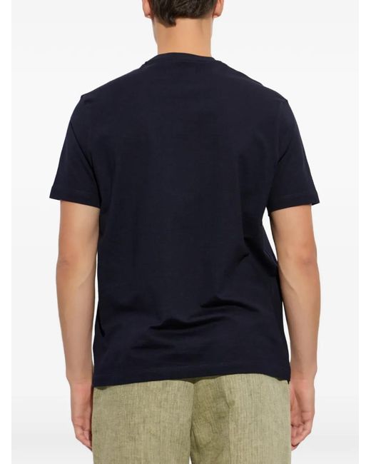 Paul & Shark Blue Logo-Patch T-Shirt for men