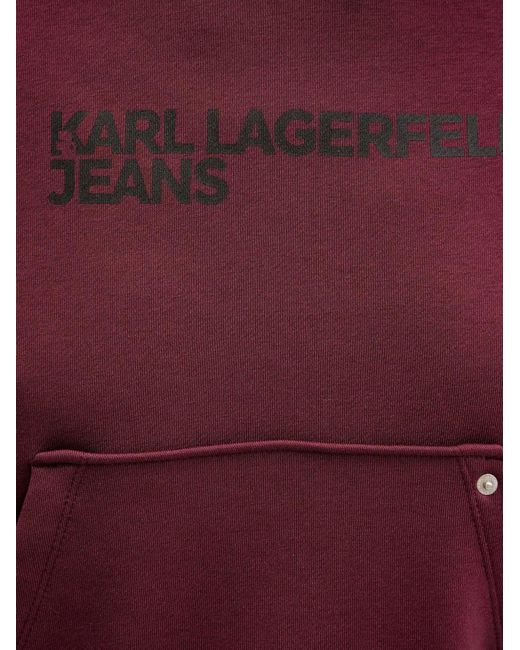 Karl Lagerfeld Red Logo-Print Hoodie
