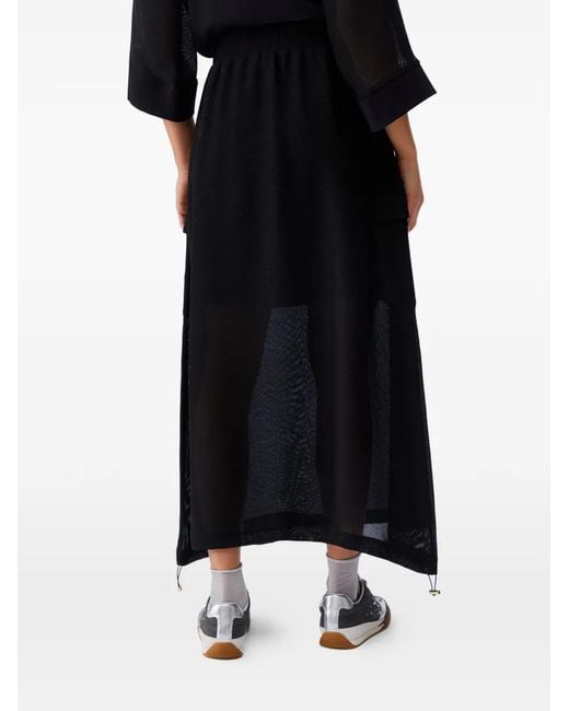 Liu Jo Black Long Mesh Skirt