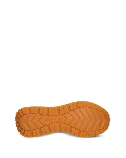 Guess White Logo-Detail Mesh Sneakers