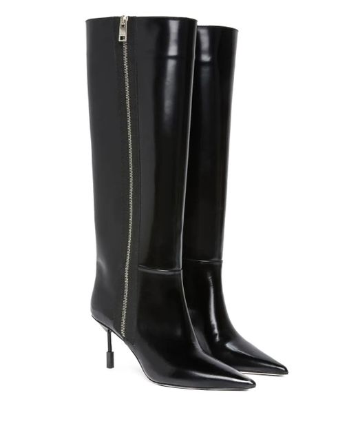 MSGM Black Pointed-Toe Leather Boots