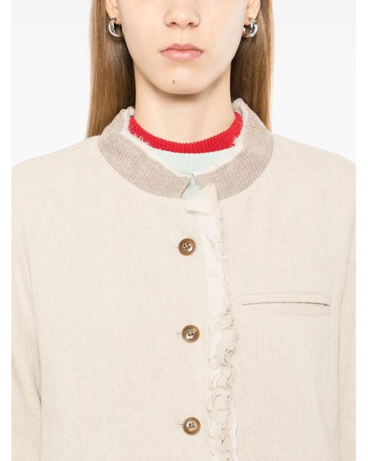 COTEMP Natural Ruffled Button Jacket