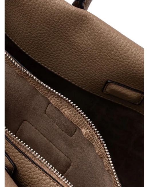 ERMANNO FIRENZE Natural Logo-Plaque Pebbled-Effect Tote Bag