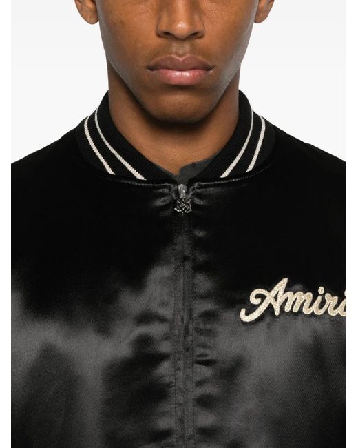 Amiri Black Club Bomber Viscose Jacket for men