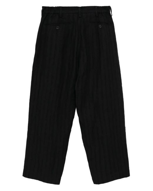 Ziggy Chen Black Striped Trousers for men