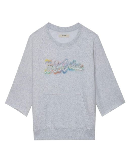 Zadig & Voltaire T-shirt Met Logoprint in het Gray