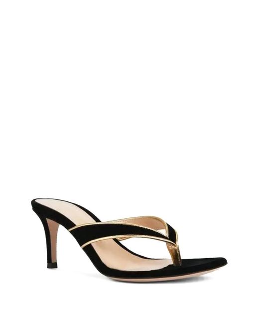 Gianvito Rossi Black Thong Stiletto Mules