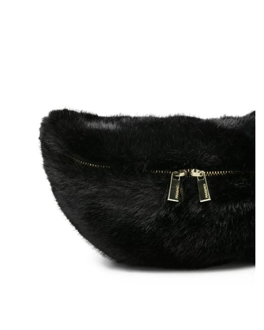Max & Moi Black Logo-Engraved Curved Bag