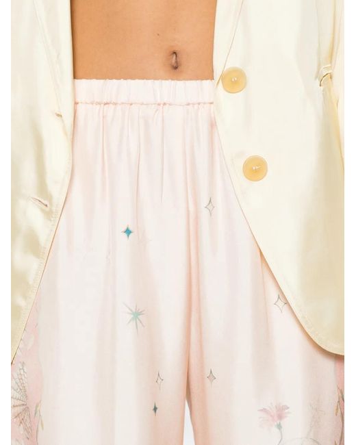 Forte_forte Pink Floral Print Trousers
