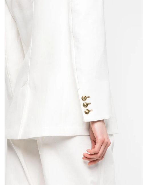Max Mara White Double-Breasted Blazer Jacket