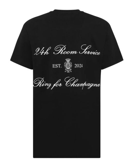 Philipp Plein Black Graphic-Print Short-Sleeve T-Shirt for men