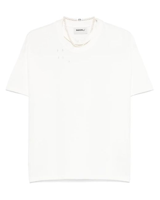 SEEN USERS Pearls Disruption Tシャツ White