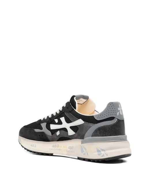 Premiata White Mick Logo-Appliqué Sneakers for men