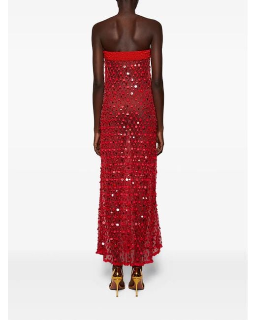 Abito Midi Con Paillettes di Roberta Einer in Red