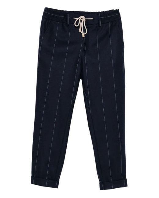 Pantalones a rayas diplomáticas con cordones Eleventy de hombre de color Blue