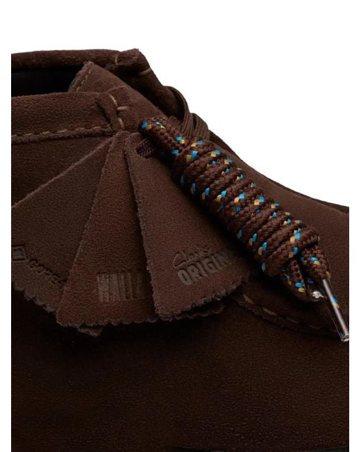 Clarks Brown Suede Lace-Up Boots for men