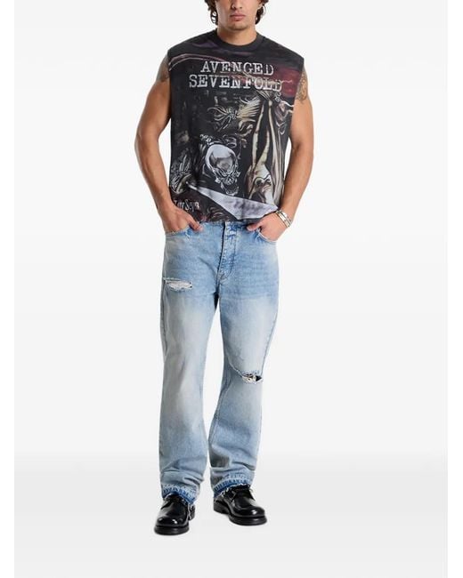 REPRESENT 247 Blue X Avenged Sevenfold City Of Evil Graphic-Print Tank Top