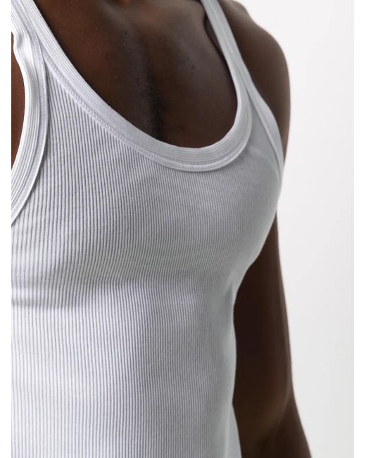Dolce & Gabbana White Fine-Rib Cotton Tank Top for men