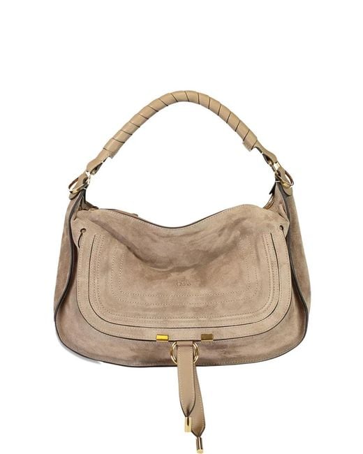 Chloé Natural Small Marcie Zip Closure Small Shoulder Bag