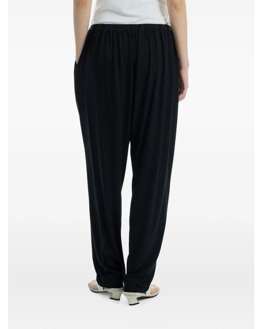 determ Black Ribbed-Knit Tapered-Leg Trousers