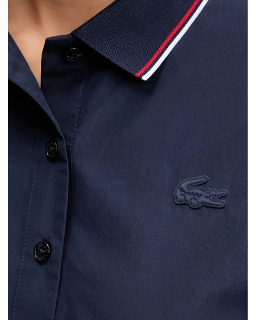Lacoste White Perforated-Panel Polo Shirt