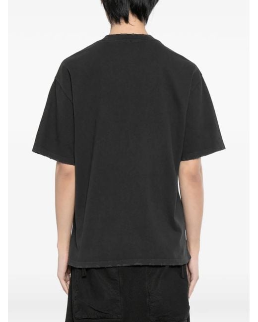 WARMAN Black Graphic-Print T-Shirt for men